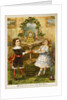 Card showing a boy and a girl pulling Christmas crackers. England, 19th-20th century by Unknown