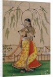 Girl holding cup and flask. Deccan, India, 18th century by Unknown