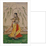 Girl holding cup and flask. Deccan, India, 18th century by Unknown