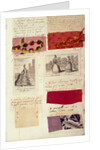 Two pages from a textile album by Barbara Johnson