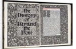 Title pages from The History of Reynard The Foxe by William Morris