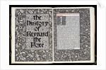 Title pages from The History of Reynard The Foxe by William Morris