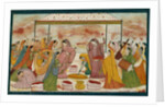 Radha celebrating the Holi festival. Kangra, Punjab Hills, India, late 18th century by Unknown