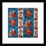 Chinoiserie-style design of roses, oriental women and children playing by Anonymous