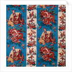 Chinoiserie-style design of roses, oriental women and children playing by Anonymous