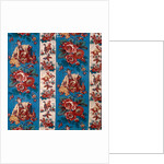 Chinoiserie-style design of roses, oriental women and children playing by Anonymous