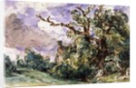 A cottage by a wood at Findon by John Constable