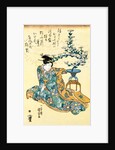 Woman and Chrysanthemum Plant by Utagawa Kuniyoshi