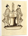 Newari women making rice by Unknown