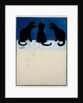 Three Black Cats in The Snow by Louis William Wain