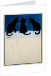 Three Black Cats in The Snow by Louis William Wain