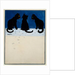 Three Black Cats in The Snow by Louis William Wain