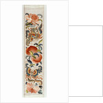 Sleeve band embroidered with peaches and butterflies. China, 19th century by Anonymous