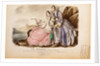 Two Women on Rocks, Le Follet, Journal du Grand Monde. France, 19th century by Anonymous