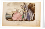 Two Women on Rocks, Le Follet, Journal du Grand Monde. France, 19th century by Anonymous