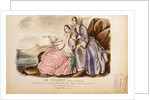 Two Women on Rocks, Le Follet, Journal du Grand Monde. France, 19th century by Anonymous