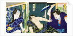 Ichimura Kakitu attacks Nakamura Nakazo with a knife by Ichiyosai Kunichika