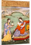 Lady with a companion. India, Mughal period, early 17th century by Unknown