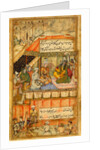 Queen holding audience in a tent by Unknown