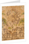 The mythical bird Smurgh, grasping elephants in its claws. India, mid-17th century by Unknown