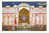 Ruler and his attendants worshipping an image of Krishna by Unknown