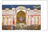 Ruler and his attendants worshipping an image of Krishna by Unknown
