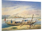 Kanja on the Nile at Luxor by Achille-Constant-Theodore-Emile Prisse d'Avennes