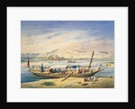 Kanja on the Nile at Luxor by Achille-Constant-Theodore-Emile Prisse d'Avennes