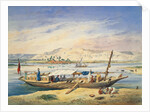 Kanja on the Nile at Luxor by Achille-Constant-Theodore-Emile Prisse d'Avennes