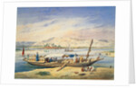 Kanja on the Nile at Luxor by Achille-Constant-Theodore-Emile Prisse d'Avennes