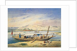 Kanja on the Nile at Luxor by Achille-Constant-Theodore-Emile Prisse d'Avennes