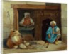 An Egyptian Baker and his assistant at the door of a cakeshop by Achille-Constant-Theodore-Emile Prisse d'Avennes