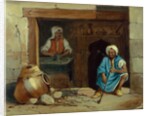 An Egyptian Baker and his assistant at the door of a cakeshop by Achille-Constant-Theodore-Emile Prisse d'Avennes