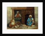 An Egyptian Baker and his assistant at the door of a cakeshop by Achille-Constant-Theodore-Emile Prisse d'Avennes