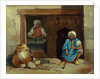 An Egyptian Baker and his assistant at the door of a cakeshop by Achille-Constant-Theodore-Emile Prisse d'Avennes