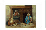 An Egyptian Baker and his assistant at the door of a cakeshop by Achille-Constant-Theodore-Emile Prisse d'Avennes