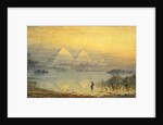 The Pyramids during the Nile flood by Henry Noel Shore