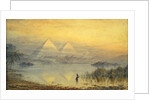 The Pyramids during the Nile flood by Henry Noel Shore
