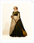Dummy board figure of a housemaid holding a broom. Kent, England, c.1630. by Unknown