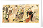 Scene of Women at a Bathhouse from the Kabuki's play Yamato Meisho Senbonzakura by Utagawa Kunisada