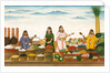 Women selling fruit, vegetables, grains and spices in a bazaar by Shiva Dayal Lal