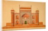 Elevation of the entrance gateway to the garden court of the Taj Mahal by Unknown