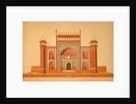Elevation of the entrance gateway to the garden court of the Taj Mahal by Unknown