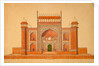 Elevation of the entrance gateway to the garden court of the Taj Mahal by Unknown