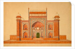 Elevation of the entrance gateway to the garden court of the Taj Mahal by Unknown