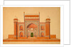Elevation of the entrance gateway to the garden court of the Taj Mahal by Unknown
