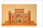 Elevation of the entrance gateway to the garden court of the Taj Mahal by Unknown