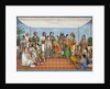 Group of dancing girls and musicians beneath a canopy by Unknown