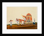 Bullock cart with domed canopy and purdah curtains by Unknown