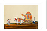 Bullock cart with domed canopy and purdah curtains by Unknown